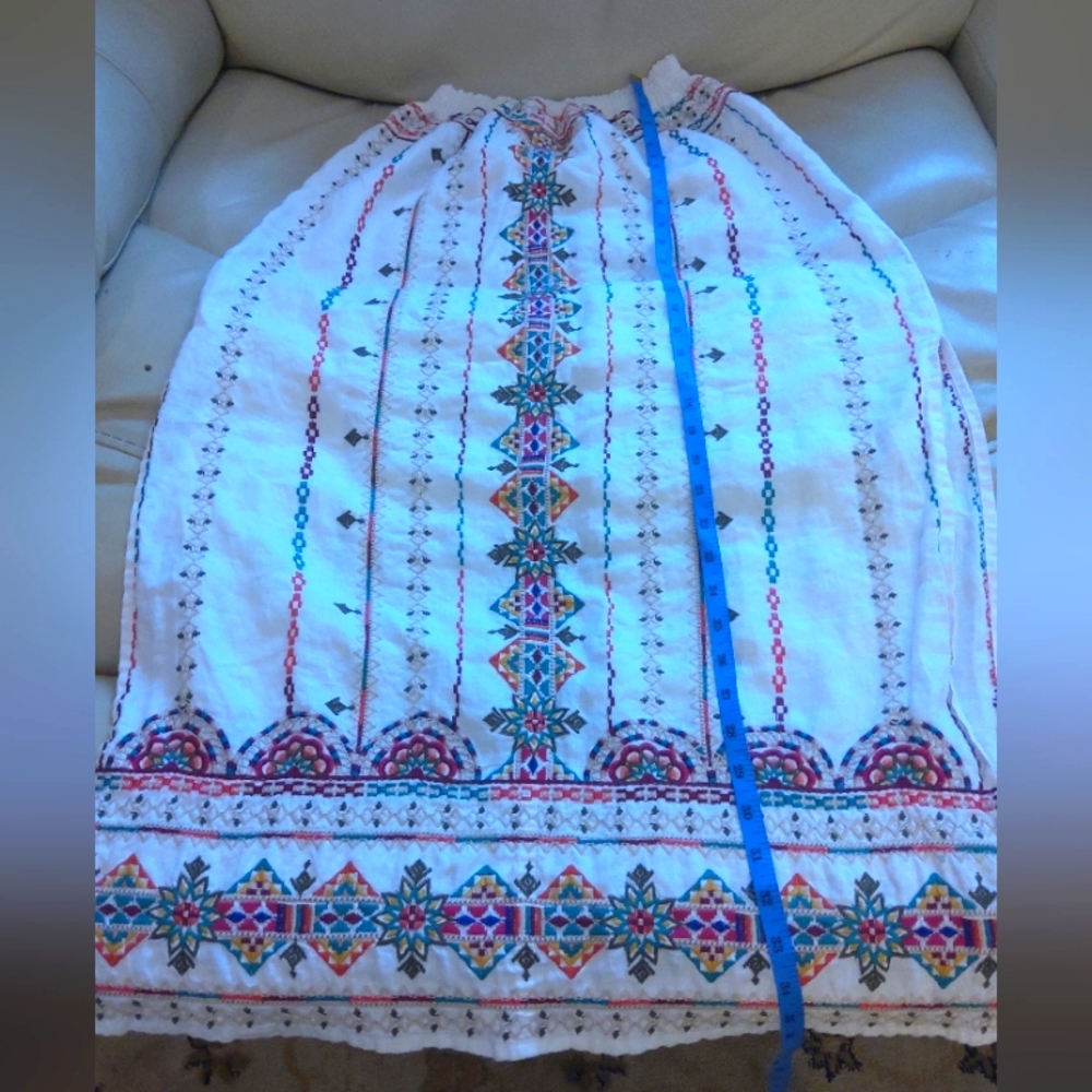 Johnny Was JW Los Angeles white embroidered Verena skirt - Picture 8 of 11